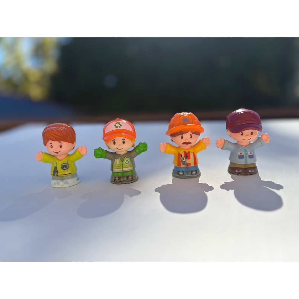 Fisher-Price Little People Community Helpers Figures Lot 4 Construction Recycle